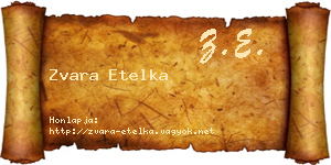 Zvara Etelka névjegykártya